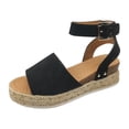 thumbnail image 1 of Chaussures à Plateforme Femme Sandales d'Été Bout Ouvert Décontractées Chaussures à Plateforme Compensée Décontractées Chaussures en Toile Décontractées, 1 of 5