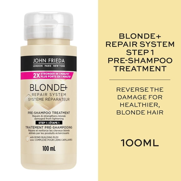 John Frieda Blonde+ Repair System, Pre-Shampoo Treatment, for Damaged, Blonde Hair | STEP 1 | Made in Canada