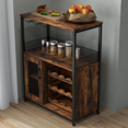 thumbnail image 4 of 3-Tier Wine Bar Cabinet with Detachable Wine Rack and Drawer, Industrial Sideboard and Buffet Cabinet with Glass Holder and Mesh Door, Durable and Stylish Storage Solution, 4 of 7