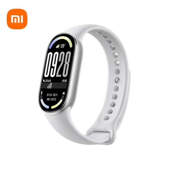 Xiaomi Smart Band 10 (Glacier Silver) 1.72" Amoled Display | Up to 21-day long-lasting battery life |150+ sports modes | BT 5.4 |Water-resistant to 50