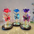 thumbnail image 5 of Rose Flowers Glass Rose LED Light Gift for Valentine‘s Day Blue, 5 of 5