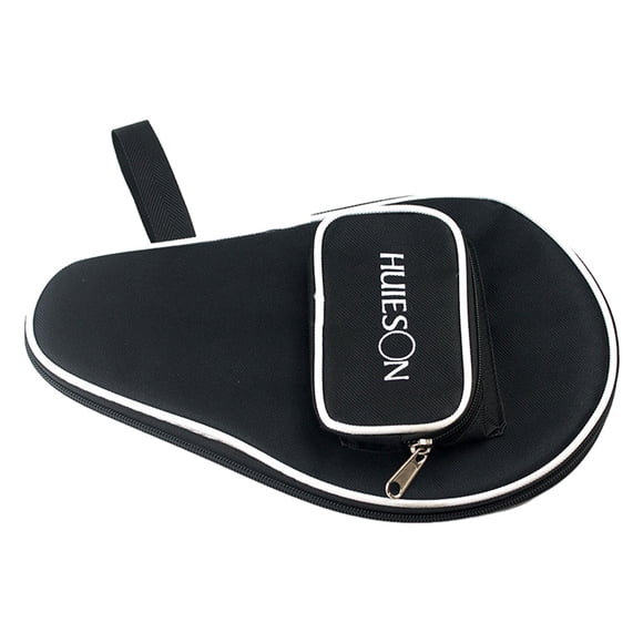 Youkk Étui pour Raquette de Tennis de Table avec Fermeture Éclair Extérieure, Sac Simple en Oxford, Forme Gourde, Sacs Panier pour 3 Balles, Conteneur Organisateur, Noir