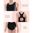 thumbnail image 2 of Charmo Color Blocked Swimsuit for Girls Athletic One Piece Practice Swimwear Racerback Bathing Suit, Size 8-16, 2 of 7