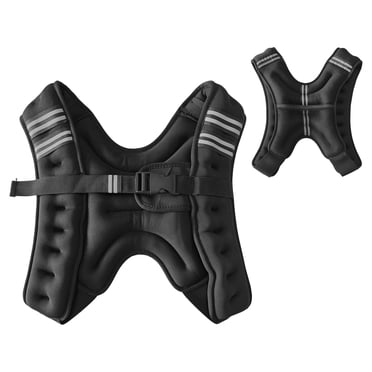 Gilet Lesté Ajustable pour Hommes et Femmes – 12-30 Lb, Bretelles Doubles, Bandes Réfléchissantes, Poche en Maille – Parfait pour la Course, la Mise en Forme, le Gym à Domicile et l'Entraînement de Force
