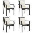 thumbnail image 2 of vidaXL 5 Piece Garden Dining Set with Cushions Black Poly Rattan, 2 of 5