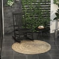 thumbnail image 2 of Outsunny Wooden Porch Rocking Chair Outdoor Patio Rocker Garden Single Leisure Reclining Seat Armchair Black, 2 of 10