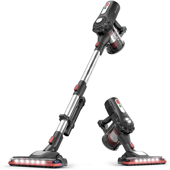 ROOMIE TEC Cordless Stick Vacuum Cleaner, 2 in 1 Handheld Vacuum with 120W Suction Power, Stainless Steel Filter + HEPA Filter, Designed for Floor, Carpet, and Pet Hair - RMDY595