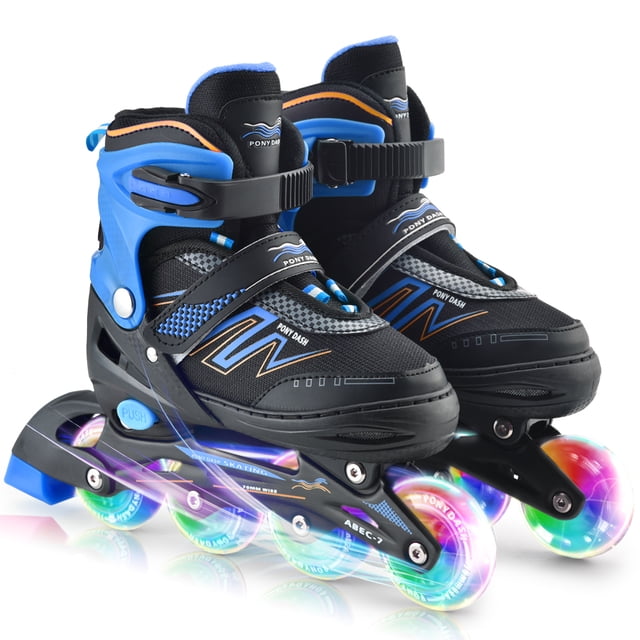 Patins en Ligne Ajustables avec Roues Lumineuses pour Enfants Garçons Filles Dames