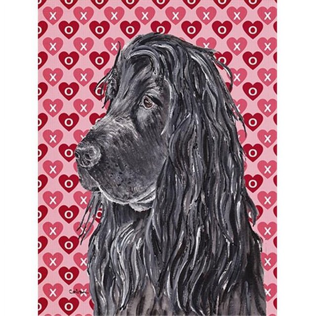 Carolines Treasures SC9555CHF English Cocker Spaniel Valentines Amour Drapeau Toile Maison Taille