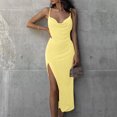 thumbnail image 1 of EGNMCR Robes d'Été pour Femmes Tendance 2024 Mode Robe de Printemps, d'Été et Décontractée pour Femme à une Épaule Sans Manches de Couleur Unie, 1 of 6