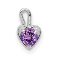 thumbnail image 1 of 14K White Gold February Synthetic Birthstone Heart Charm, 1 of 2