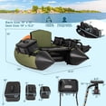 thumbnail image 3 of Costway Bouée de Pêche Gonflable Bateau de Pêche Portable avec 3 Boîtes de Rangement Détachables Vert, 3 of 10