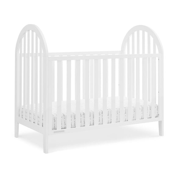 Delta Children Milano 4-in-1 Convertible Crib - Greenguard Gold Certified, Bianca White