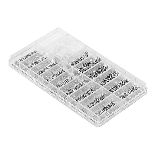 Yeacher Eyeglasses Repairing Kit Set Assorted Storage Box Design 1000PCS Screws and Pads for Watch Clock Spectacle Eyewear Repairing Portable