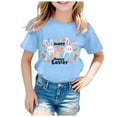 thumbnail image 4 of Chandails pour Garçons, Manches Courtes, Tenue de Pâques, Imprimé de Pâques, Hauts d'Été à Col Rond, T-Shirts de Base, T-Shirts pour Filles 8-10 Ans, 4 of 4