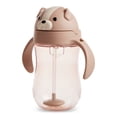 thumbnail image 4 of Munchkin Any Angle Spill Proof Weighted Straw Trainer Cup, Transition Sippy Cups for Toddlers and Babies, Click Lock Technology & Fun Dog Design, 10 Ounce, Brown, 4 of 8
