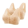 thumbnail image 1 of Womens Plus Size Bras Lightly Lined Bra Feature V-Neck Demi & Balconette Bra Style W-1883 Front Closure Closure Racerback Bras Khaki 6XL, 1 of 5