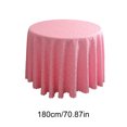 thumbnail image 3 of Polyester Tablecloth 180cm Pink Round Tablecloth for Wedding Party Decorations Hotel Restaurant Dining Table Cover(1Pcs) Rkxzt, 3 of 9