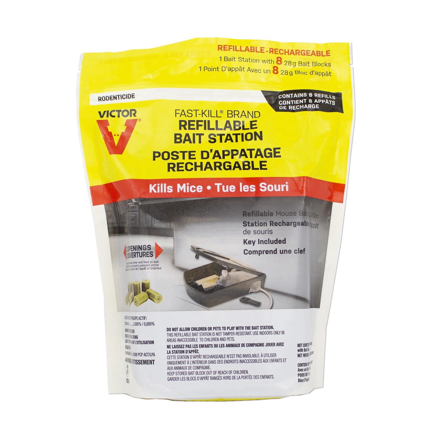 Victor Fast-Kill Brand Refillable Mouse Bait Station – 8 Baits