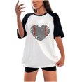 thumbnail image 1 of Birdeem Womens Fashion Summer Round Neck Leisure Short Sleeve Baseball Printed Tops, 1 of 1