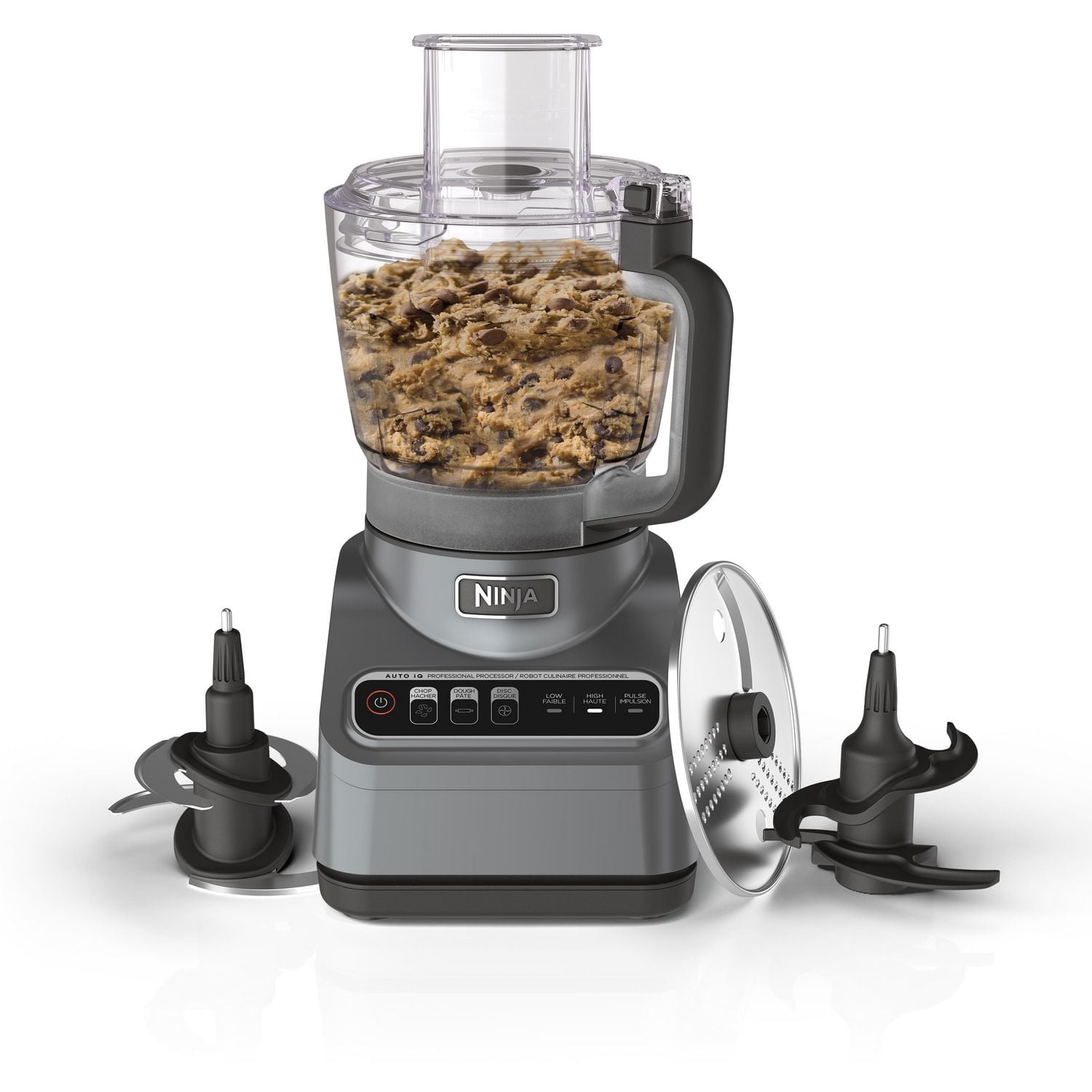 Ninja Professional Food Processor, 850 Watts, 9-Cup Capacity, Auto-iQ Preset Programs: Chop, Dough, Slice, Shred, BN600C