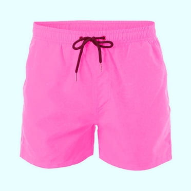 Ketyyh-chn99 Maillot de Bain Homme 2024 Mode Shorts pour Hommes Athlétiques Coupe Ajustée Shorts de Bain Maillots de Bain pour Hommes avec Doublure en Maille Rose Vif,4TG