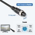 thumbnail image 2 of EWAY 4 Pin Aviation Female to RCA Female Adapter Cable M12 4-Pin to RCA Video AV DC Female Connector Wire RCA to 4-PIN Monitor/Camera Adapter Video Cable for Car Backup Camera, 2 of 5