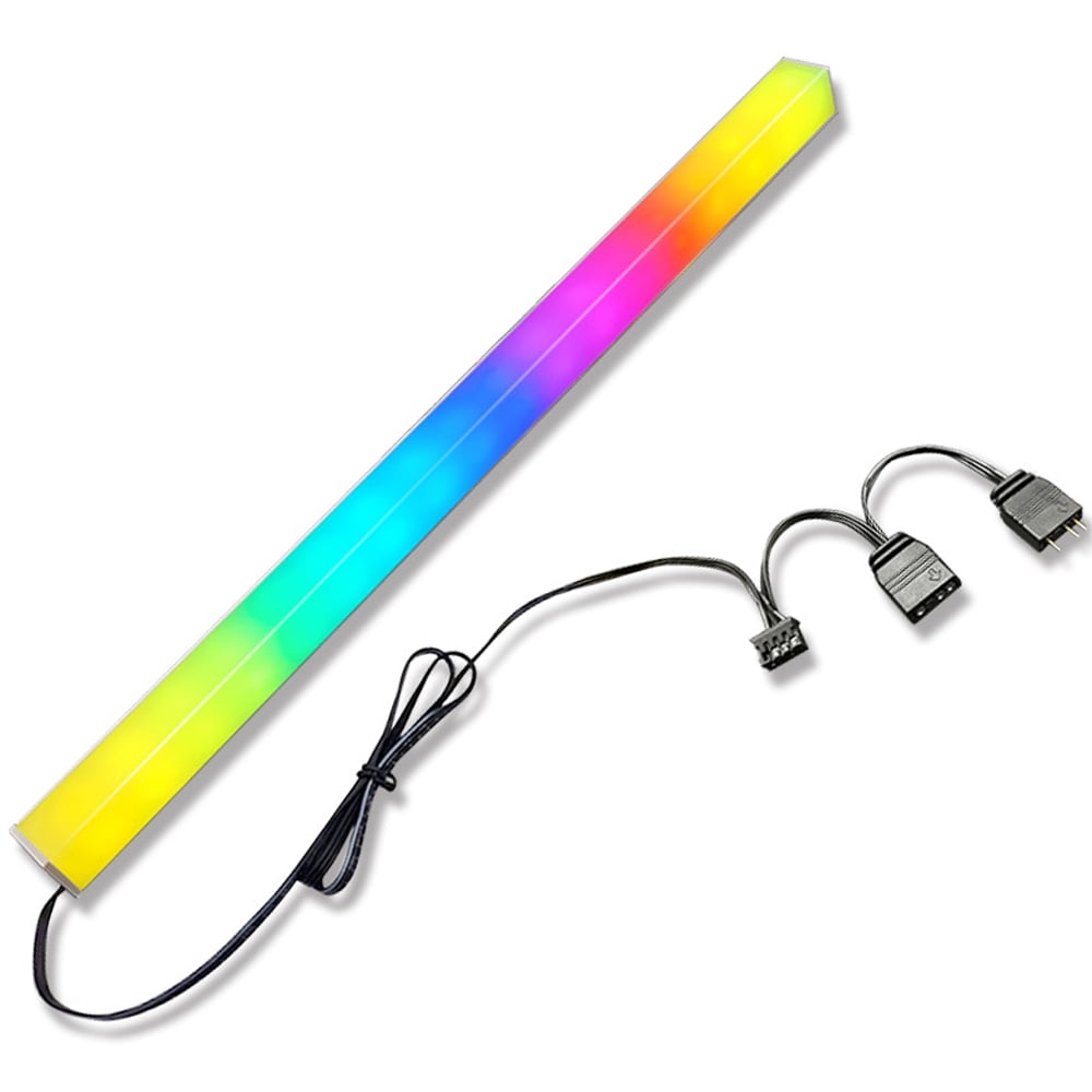 Amdohai COOLMOON Magnetic ARGB LED Strip Dual Side Lighting Strip Rainbow PC Case Light Bar with 5V 3Pin ARGB Header Sync Lighting Effect