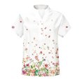 thumbnail image 4 of Cameland T-Shirt à Manches Courtes Décontracté d'Été pour Femmes, à Boutons, Col Rond, Chandail Blouse Hauts, 4 of 5