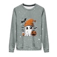 thumbnail image 4 of LMKIHUSA Chandails d'Halloween Fantôme pour Femmes Mode Décontractée Automne 2025 Chandail Kawaii Graphique Brillant Col Rond Chandail à Manches Longues Hauts Saison Effrayante Gris,TTTG, 4 of 8