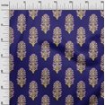 thumbnail image 2 of oneOone Cotton Cambric Fabric Leaves & Floral Block Printed Fabric 1 Yard 56 Inch Wide, 2 of 4
