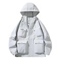thumbnail image 1 of KIHOUT Men's Tactical Jacket Multi Pockets Performance Fleece Lined Water Resistant Soft Shell Unisex Hood Coats, 1 of 5