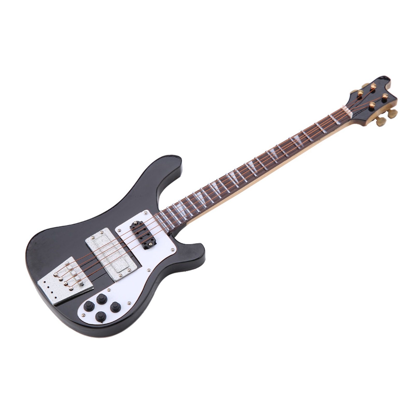 Étui Support Réplique de Guitare Basse Miniature Modèle Musical Ornements Cadeau Noir