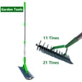 thumbnail image 3 of Kidsjoy Thatch Rake – Heavy Duty Dethatcher Rake with Adjustable 70-Inch Back Saving Handle, 12.8-Inch Stainless Steel Tines for Lawn, Leaves & Soil, 3 of 9