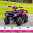 thumbnail image 4 of Aosom VTT 4 Roues 12 V pour Enfants avec Musique, Lumières DEL, Pneus à Bande de Roulement, Rose, 4 of 10