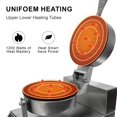 thumbnail image 3 of GloryStar Commercial Waffle Maker, 1200W Stainless Steel Nonstick Round Waffle Iron with 122℉ to 572℉ Temp Range & Time Control, for Household Bakeries Snack Bar, 3 of 7