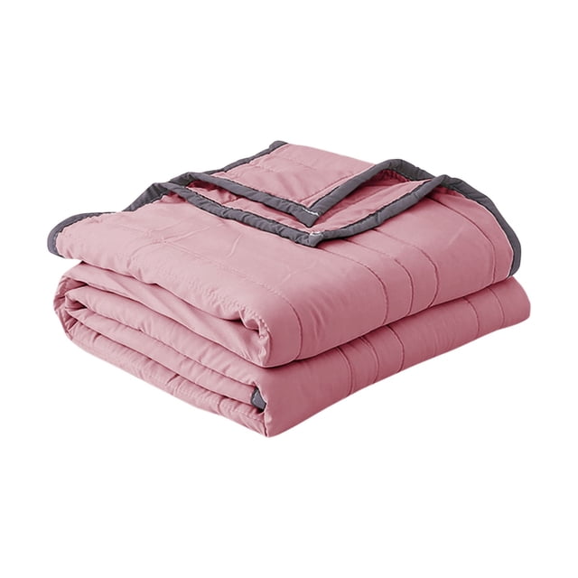 71x79IN Cooling Weighted Blanket, Summer Solid Color Simple Design Cotton Cool Quilt Wrinkle Resistant Summer Blankets with Double Sided Cold Effect, for Bed Couch Sofa, Keep Cool for Night Sweats