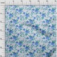 thumbnail image 3 of oneOone Silk Tabby Blue Fabric Florals Craft Projects Decor Fabric Printed By The Yard 42 Inch Wide, 3 of 4