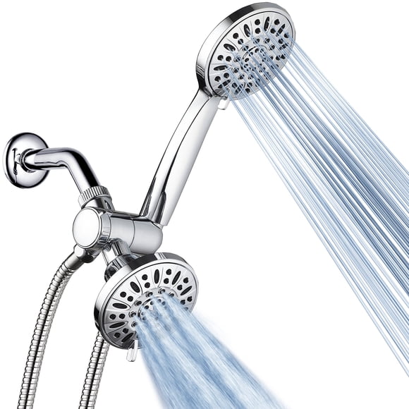 AquaDance Total Chrome Premium High Pressure 48-setting 3-Way Combo for The Best of Both Worlds â?? Enjoy Luxurious 6-setting Rain Shower Head and 6-Setting Hand Held Shower Sepa