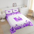 thumbnail image 4 of Erosebridal Letter Bedding Twin Comforter Set For Teens,Rose Flower Down Comforter,Butterfly Room Decorative,Reversible,Lightweight,2-Piece, 4 of 8