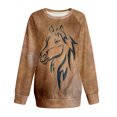 thumbnail image 4 of Liquidation à 50 % Chandail Surdimensionné pour Femmes 2023 Mode Décontractée Manches Longues Col Rond Imprimé Chandail pour Dames Hauts Blouse, 4 of 5