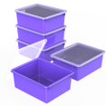 thumbnail image 1 of Storex Plateau de Rangement Profond avec Couvercle, Format Lettre, 10 x 13 x 5 Pouces, Violet, Lot de 5, 1 of 1
