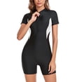 thumbnail image 5 of RKSTN One Piece Swimsuit Women New Fashion Rash Guard Long Sleeve UV UPF 50+ Sun Protection Swimsuit Front Zipper Printed Patchwork Bathing Suit, 5 of 5