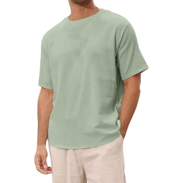 T-shirts à Manches Courtes en Coton pour Hommes à Col Ras du Cou, Athlétiques, Classiques, Basiques, Hauts, Tees, Coupe Ample, Vêtements de Gym pour Hommes m - 4TG