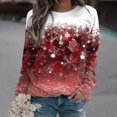 thumbnail image 1 of Babysbule Liquidation Hauts de Noël pour Femmes Mode Hauts à Imprimé pour Femmes Chandail à Col Rond Manches Longues Blouse Confortable Chandail, 1 of 6