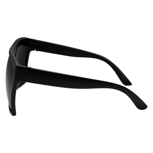 grinderPUNCH All Black Limo Dark Rectangular Flat Top Mob Oversized Polarized Sunglasses
