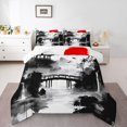 thumbnail image 2 of Erosebridal Chinese Ink Bedding Sets Full with Comforter, Mountain Tree Duvet Insert, Lake House Decor, Breathable 3pcs, 2 of 7