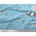 thumbnail image 3 of Soimoi polyester Crepe Fabric Dot & Penguin Ocean Print Sewing Fabric Yard 52 Inch Wide, 3 of 3