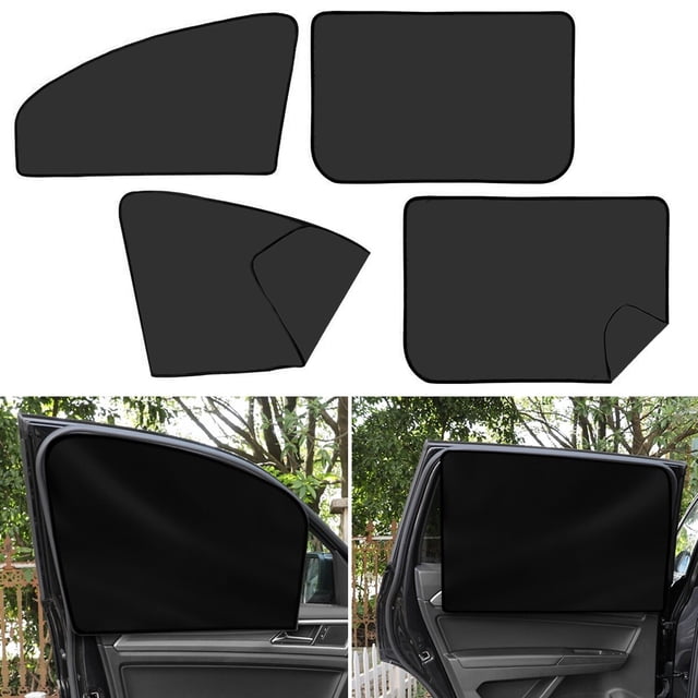 4Pcs Magnetic Car Side Window Sun Shades, IC ICLOVER Car Front and Rear Window Sunshades Privacy Curtains, Baby Car Window Shade sunscreen 100% Block Sunlight Cover Shield UV Protection_Special Gift