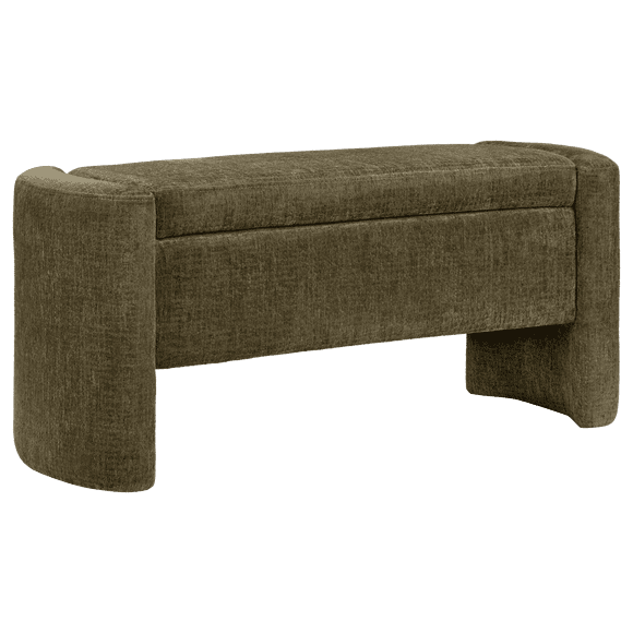 Bouclair Green Upholstered Storage Ottoman